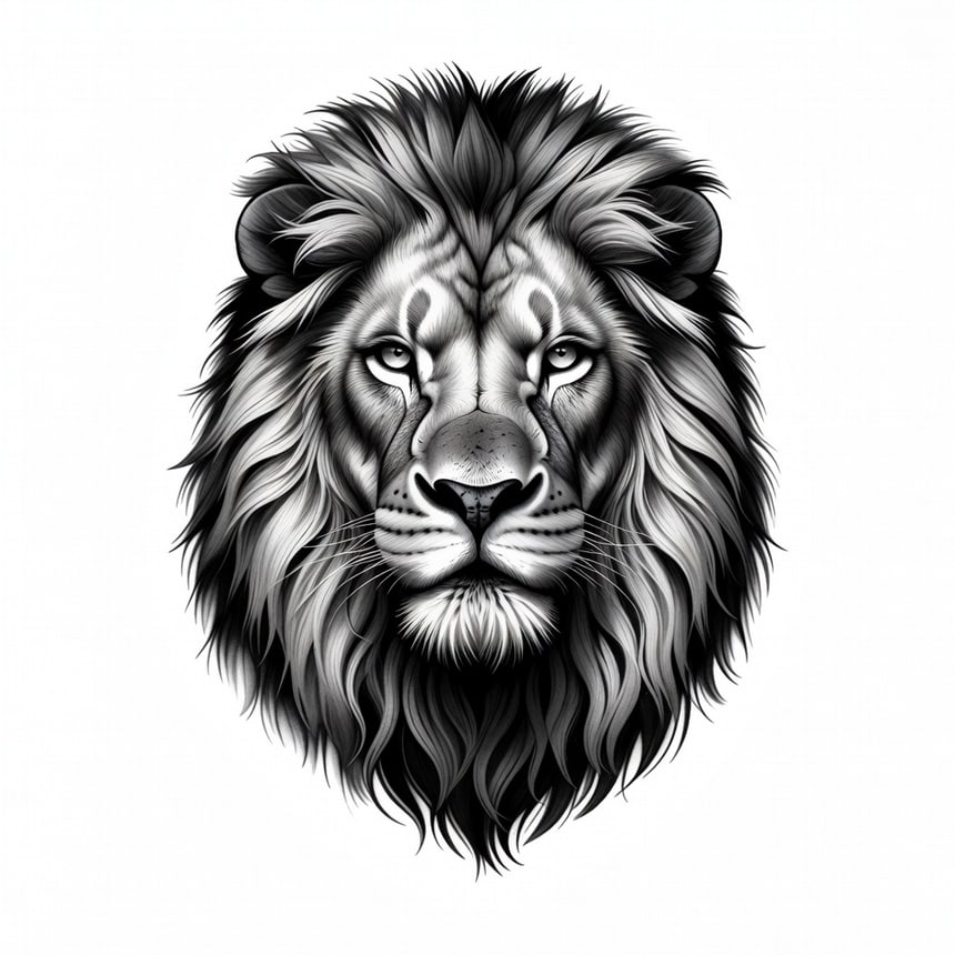 Black & grey AI tattoo design generated from a text prompt