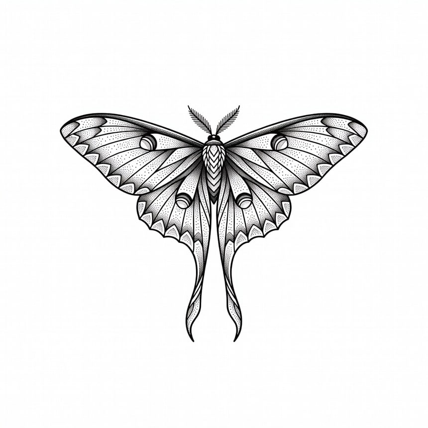 Dotwork AI tattoo design generated from a text prompt