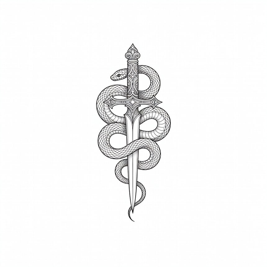 Fine line AI tattoo design generated from a text prompt