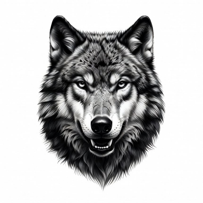 Black & grey AI tattoo design generated from a text prompt
