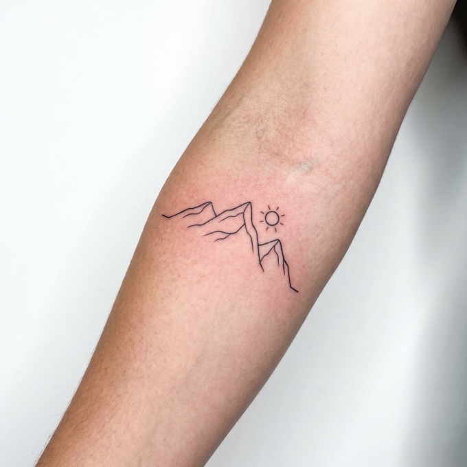 Minimalist AI tattoo design generated from a text prompt
